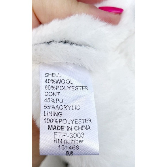 FATE Wool Blend Vest Black Gray White Faux Shearling Leather Vest Size Medium - Picture 7 of 7